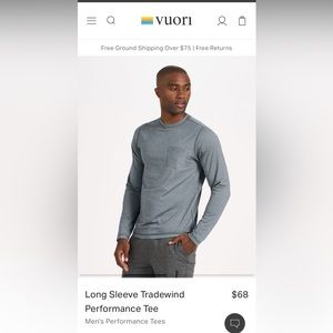 Vuori Longsleeve Tradewind Performance Tee